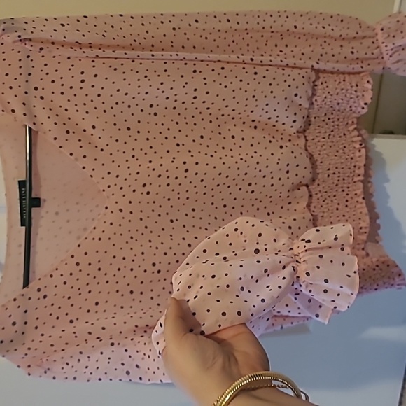 Melanie lyne chiffon polk a dot blouse size 8 - Picture 4 of 5